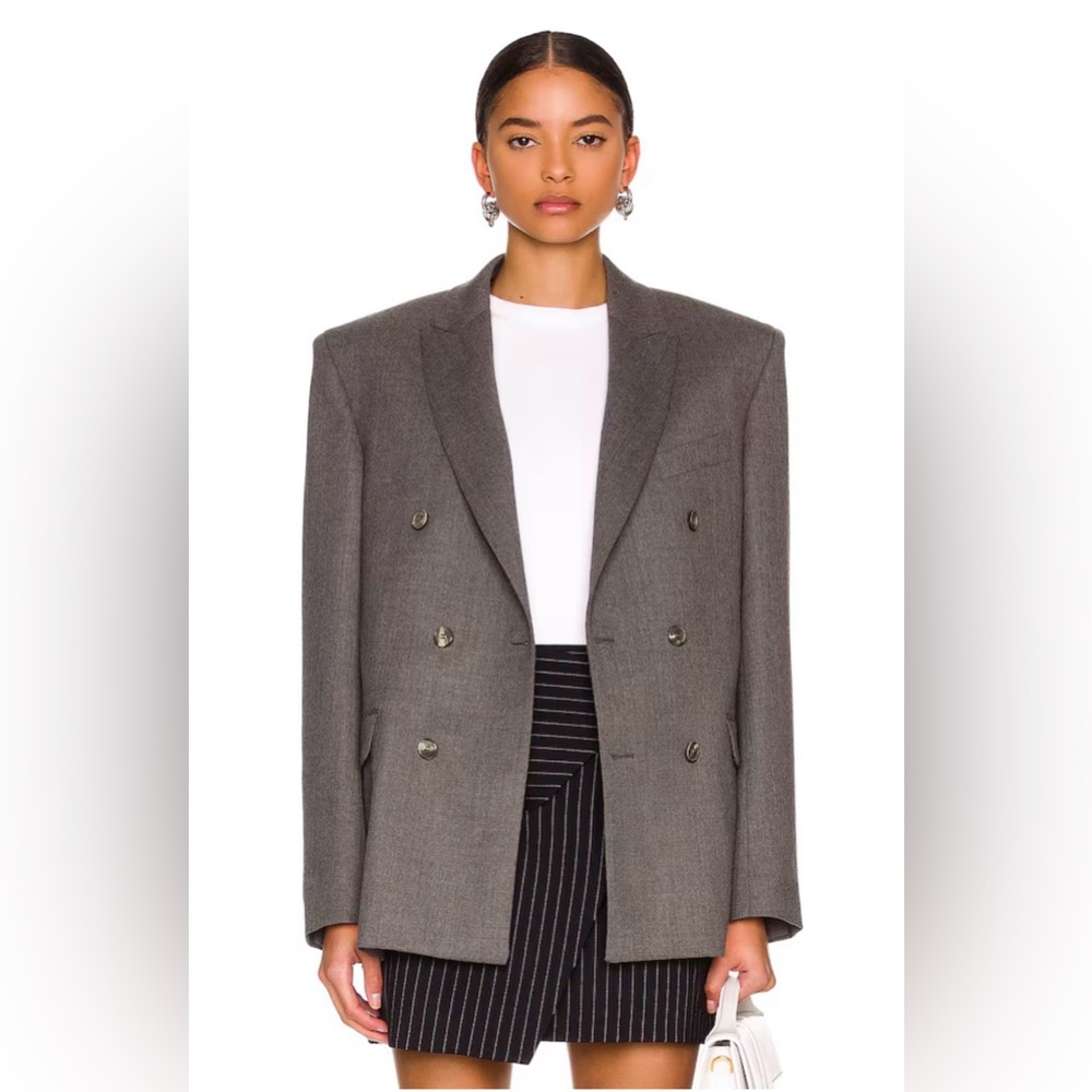 WARDROBE.NYC double-breasted Flanel blazer in charcol